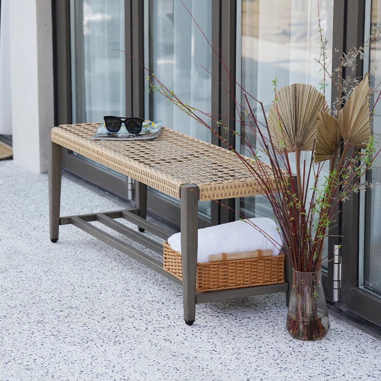 Nelida Wicker Outdoor Bench