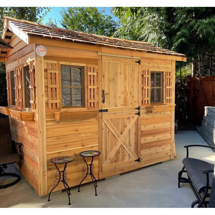 Beachhouse 9 ft. W x 6 ft. D Western Red Cedar Wood Storage Shed