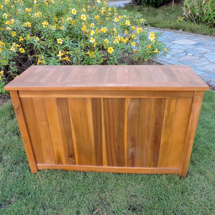 Gracie Oaks Debraoh 32'' W 29 Gallons Solid Wood Acacia Deck Box