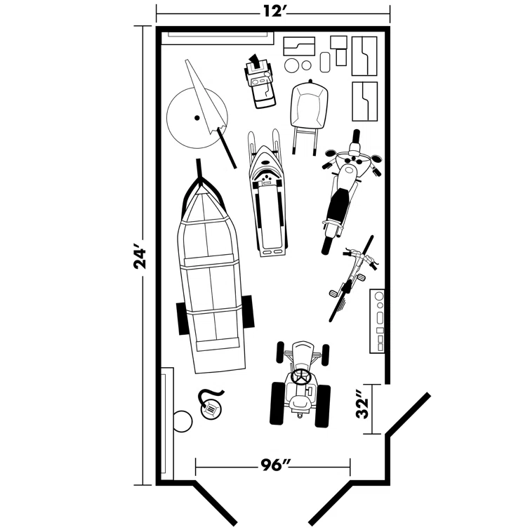 Manhattan 12 ft. W x 24 ft. D Wood Storage Shed