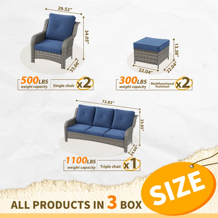 Carrion 5 - Person Outdoor Seating Group with Cushions
