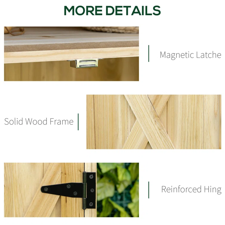 3 ft. W x 1 ft. D Solid Wood Vertical Tool Shed