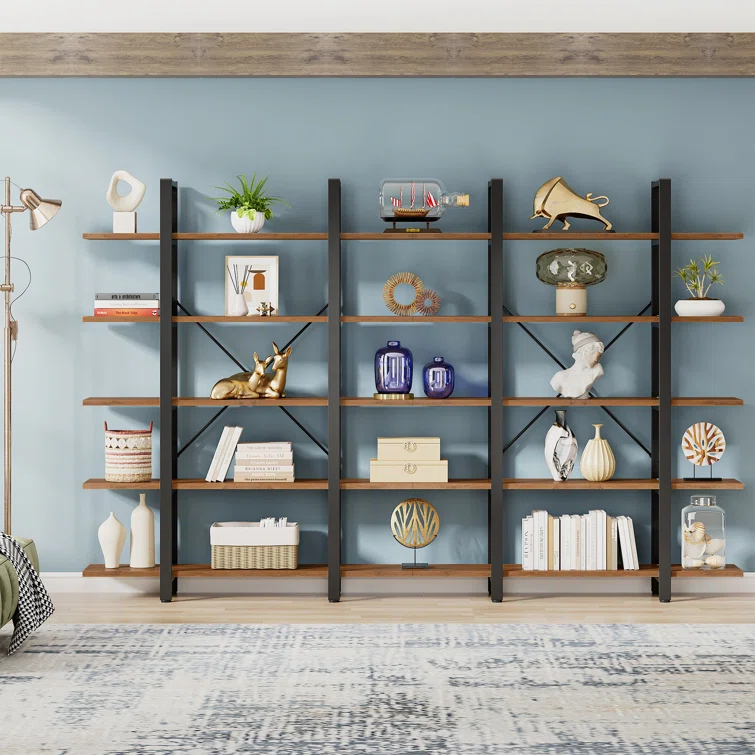 70.7" H x 47.24" W x 12.59" D Industrial Shelving Unit, 5-Tier Bookshelf
