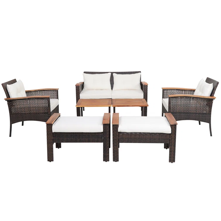 Gymax 6 - Person Outdoor Seating Group with Cushions