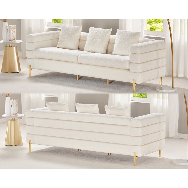 Eatonton Bouclé Sofa Couch 3 Seater Sofa for Living Room Oversized Sofa