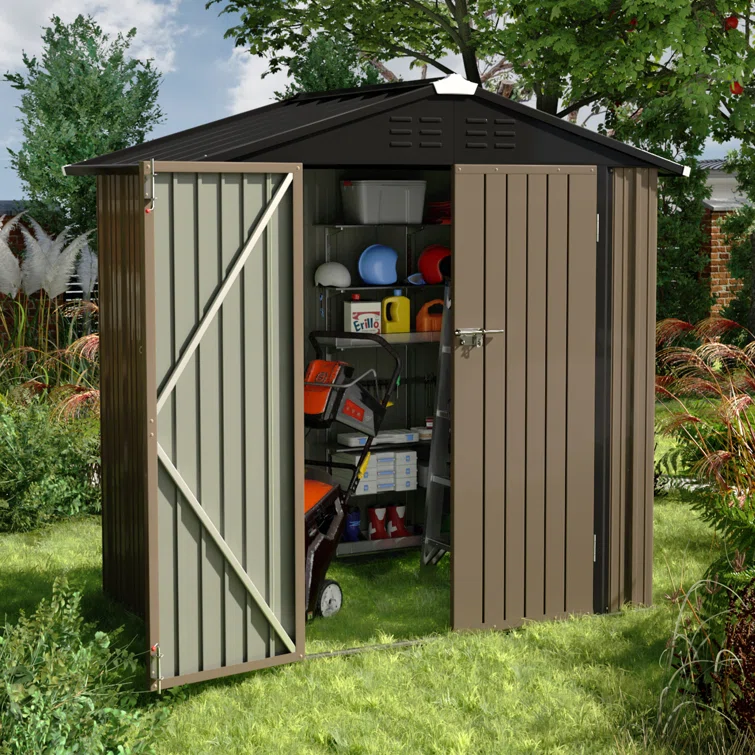 6 ft. W x 4 ft. D Steel Storage Shed