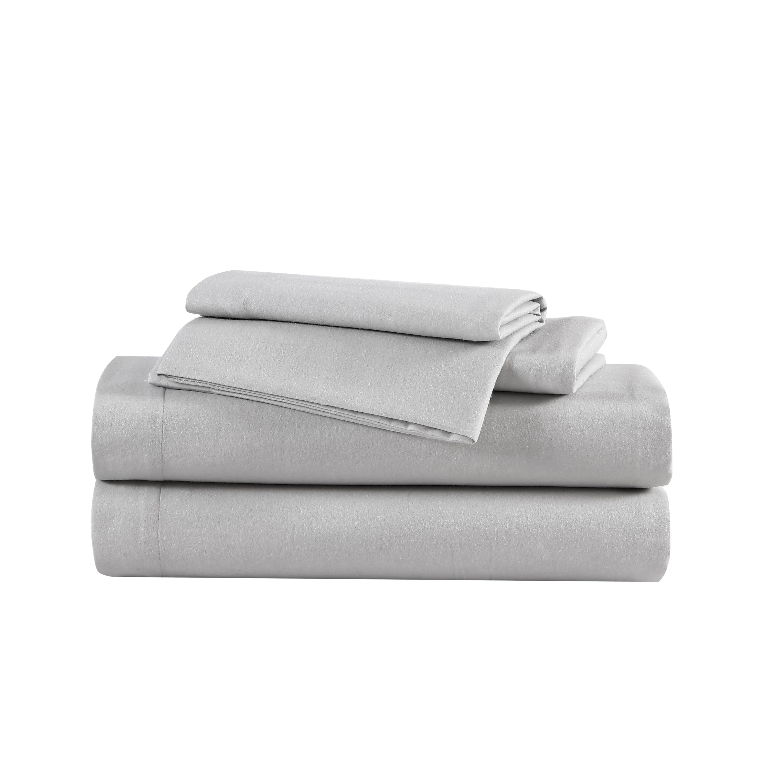 Eddie Bauer Cotton Flannel-Solids-Deep Pocket- Sheet & Pillowcase Set