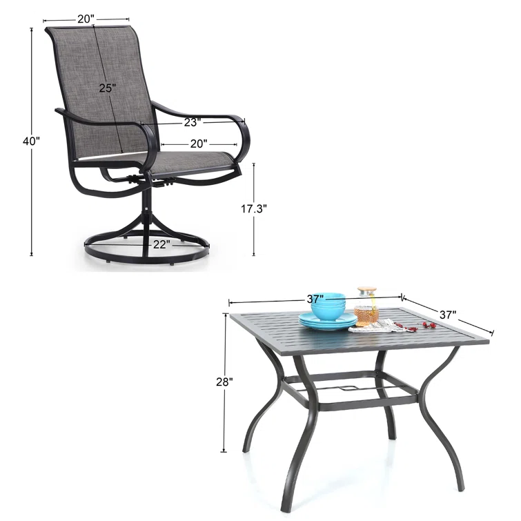 Alyah 4 - Person Square Outdoor Dining Set