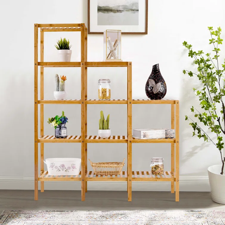 Mahnomen 45.5'' W Solid + Manufactured Wood Shelving Unit