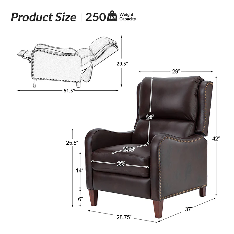 Deliat Genuine Leather Rocker Recliner