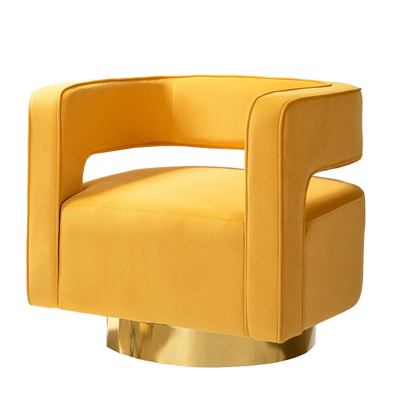 Agata Velvet Swivel Barrel Armchair