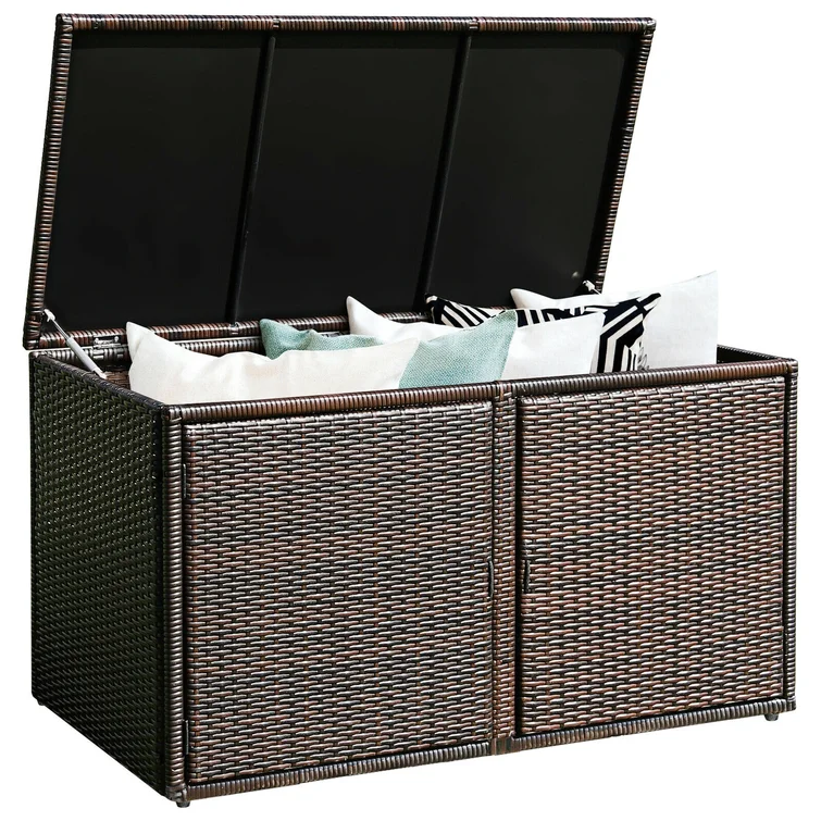FORCLOVER 45'' W 88 Gallons Wicker Deck Box