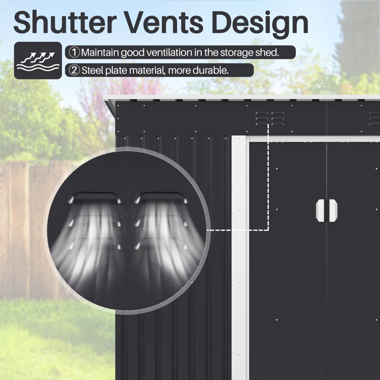 9 ft. W x 4 ft. D Metal Lean-To Storage Shed