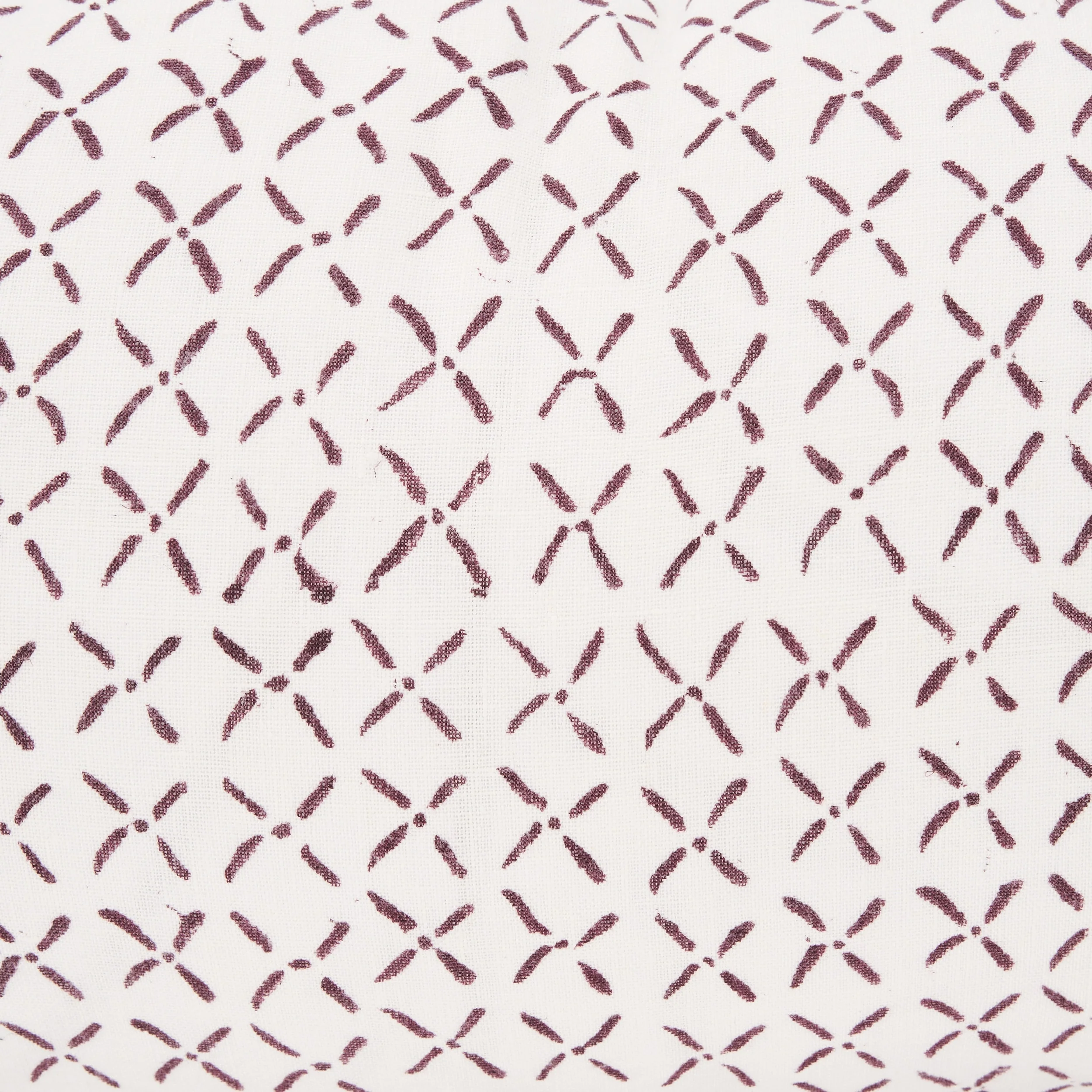 Jayden Cream w/ Merlot Print Linen Lumbar Decorative Pillow Cover