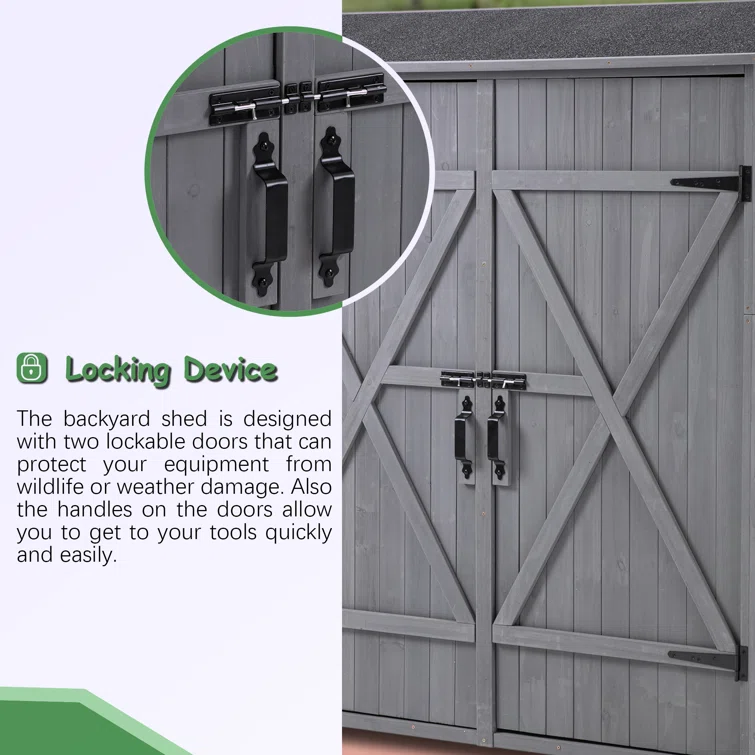4.6 ft. W x 1.3 ft. D Solid Wood Lean-To Tool Shed Garden Shed Wood Outdoor Cabinet