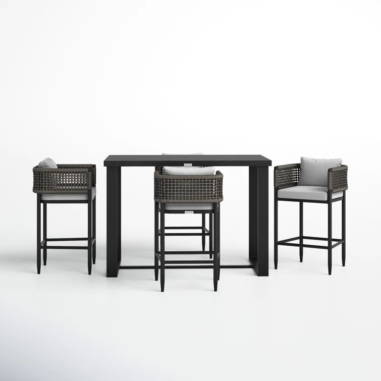 Scotia 4 - Person Rectangular Outdoor Dining Set with Cushions