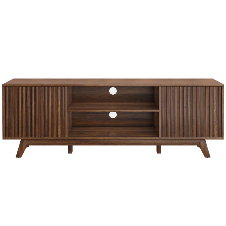 Chapne LED TV Stand Media Entertainment Center Table with 2 Cabinets and Adjustable Shelf