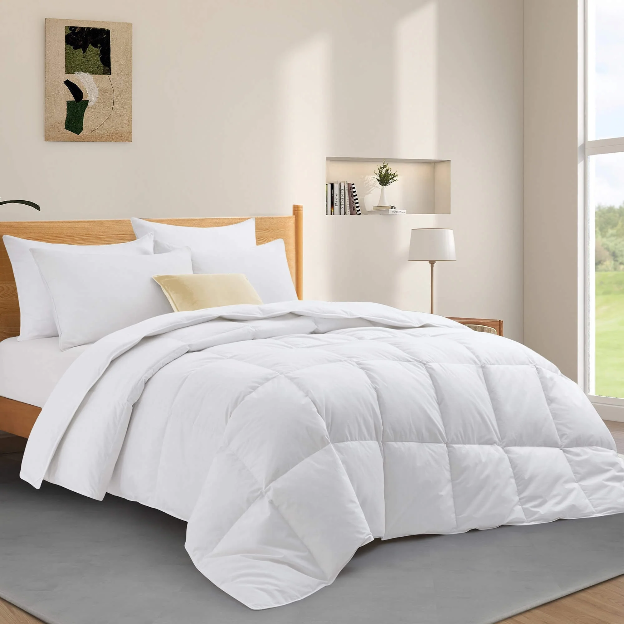 Lightweight White Goose Feather Down Duvet Comforter for Summer