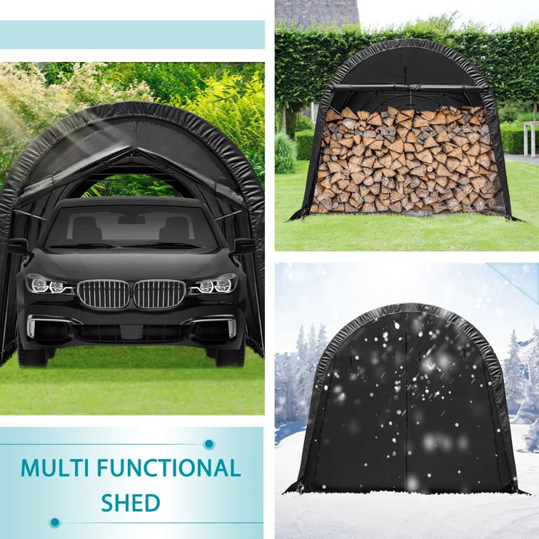 10 ft. W x 15 ft. D Plastic Portable Garage Shed