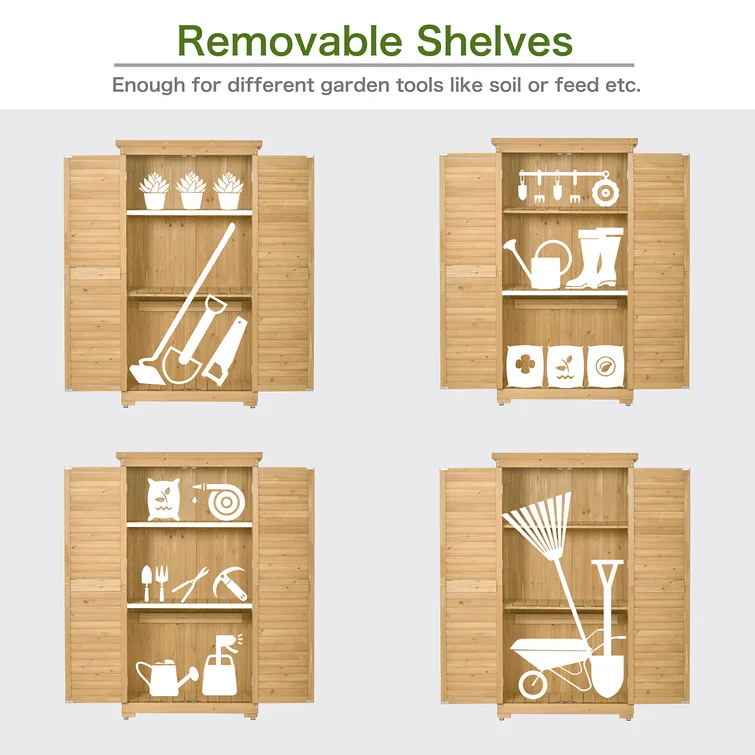 2 ft. W x 3 ft. D Wood Vertical Tool Shed