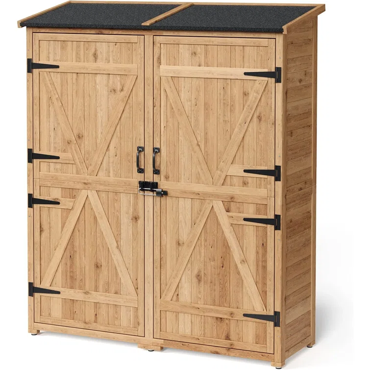 4 ft. 7 in. W x 1 ft. 5 in. D Solid Wood Vertical Tool Shed