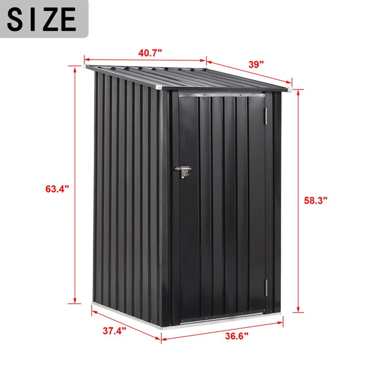 3 ft. W x 3 ft. D Galvanized Steel Lean-to Tool Shed