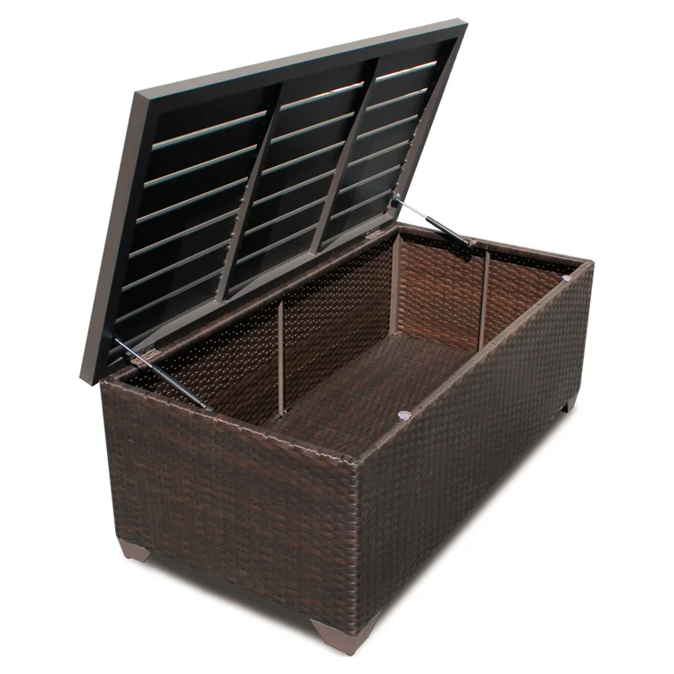 Latitude Run® Larrissa 48'' W 25 Gallons Water Resistant Wicker Deck Box in Espresso