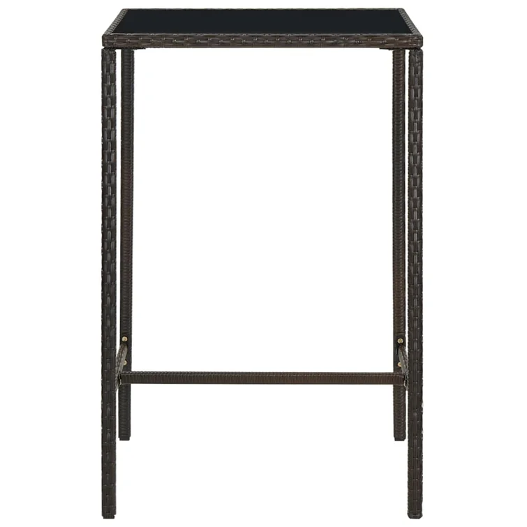 Patio Bar Table and Stools with Cushions Poly Rattan