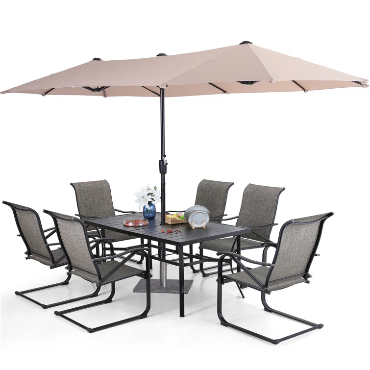 Aivo 6 - Person Rectangular Outdoor Dining Set