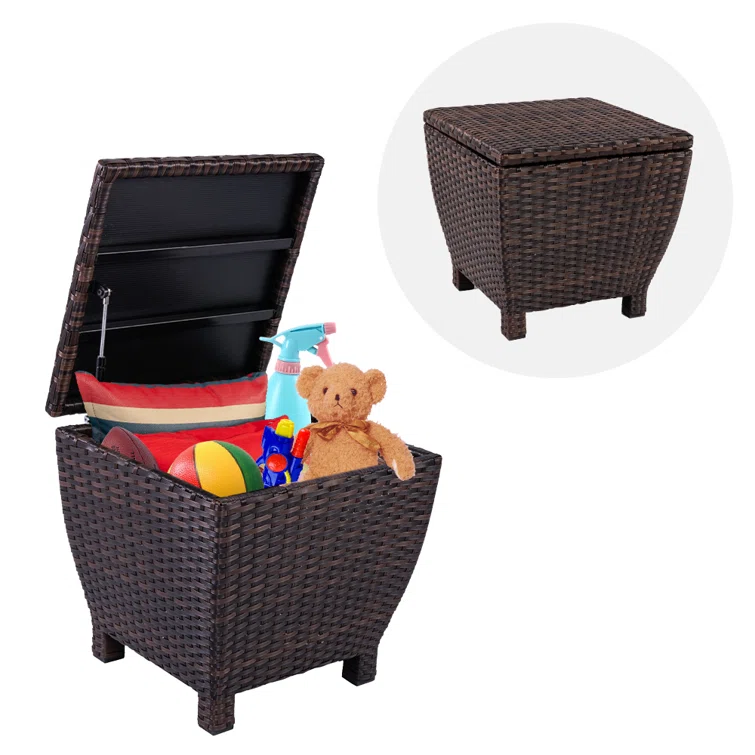 Sundale Outdoor 19.68'' W 13 Gallons Water Resistant Wicker Deck Box
