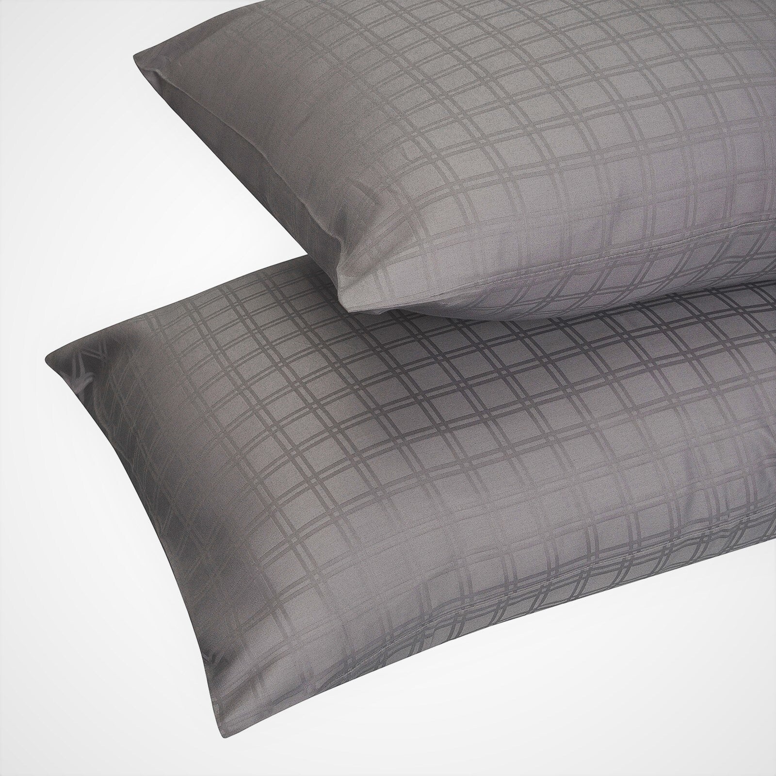 Just Linen 300 TC 100 Percent Cotton Genuine Jacquard Damask Solid Color Value Pack of 4 Queen Pillow Cases