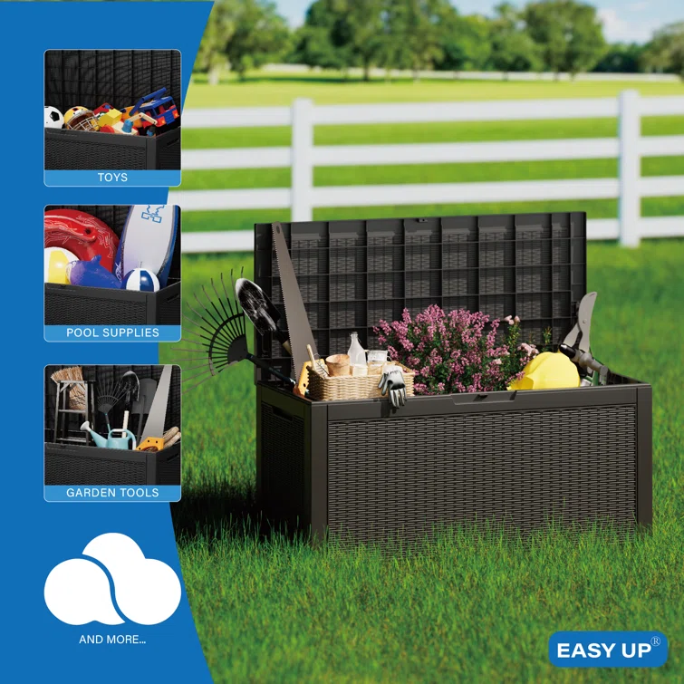 Emperic Design 100 Gallon Water Resistant Resin Lockable Deck Box