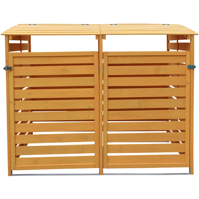 5 ft. W x 5 ft. D Solid Wood Garbage Shed