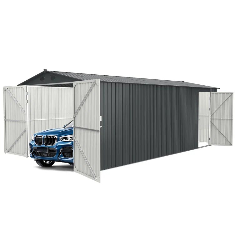 Lachezara 10 ft. W X 20 ft. D Metal Storage Shed