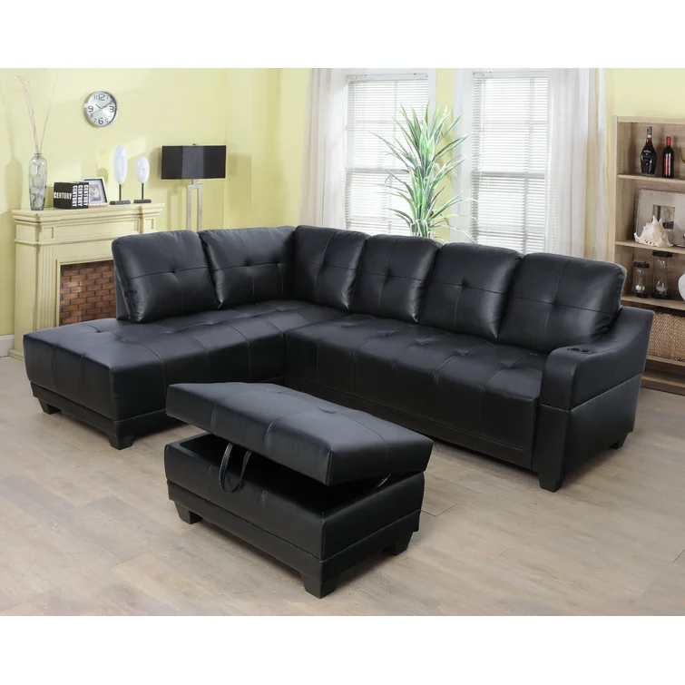 Gioia 3 - Piece Faux Leather Sectional