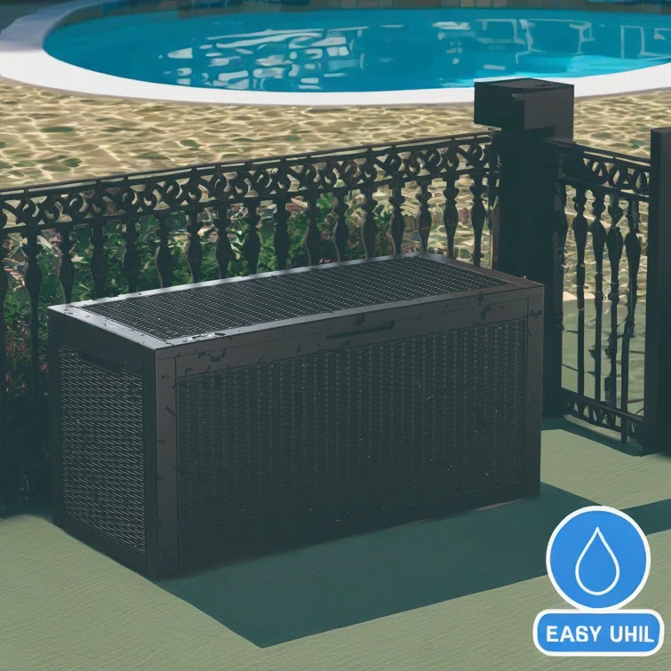 WORACO 21.46'' W 100 Gallons Water Resistant Resin Lockable Deck Box