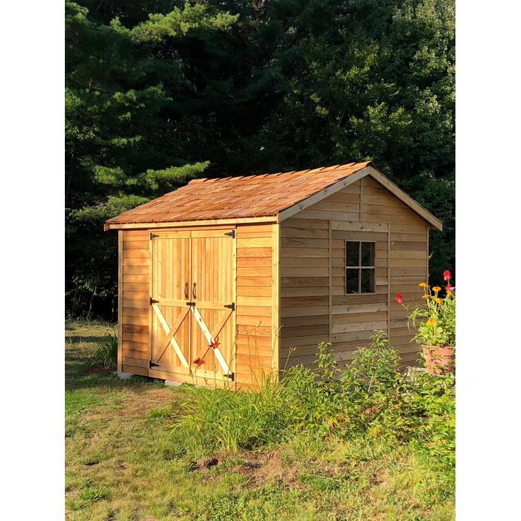 Rancher 10 ft. W x 10 ft. D Western Red Cedar Wood Storage Shed