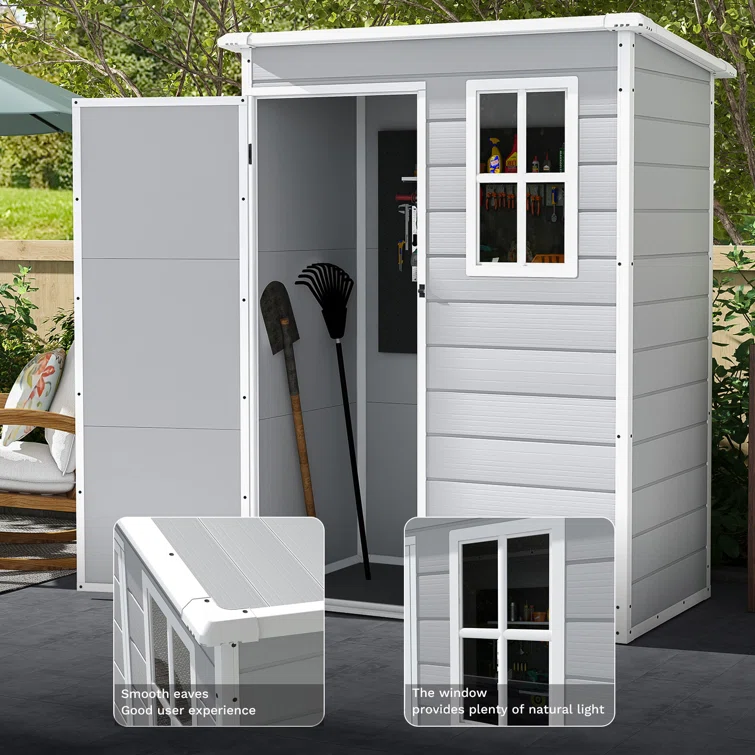 5 ft. W x 3 ft. D Plastic Storage Shed