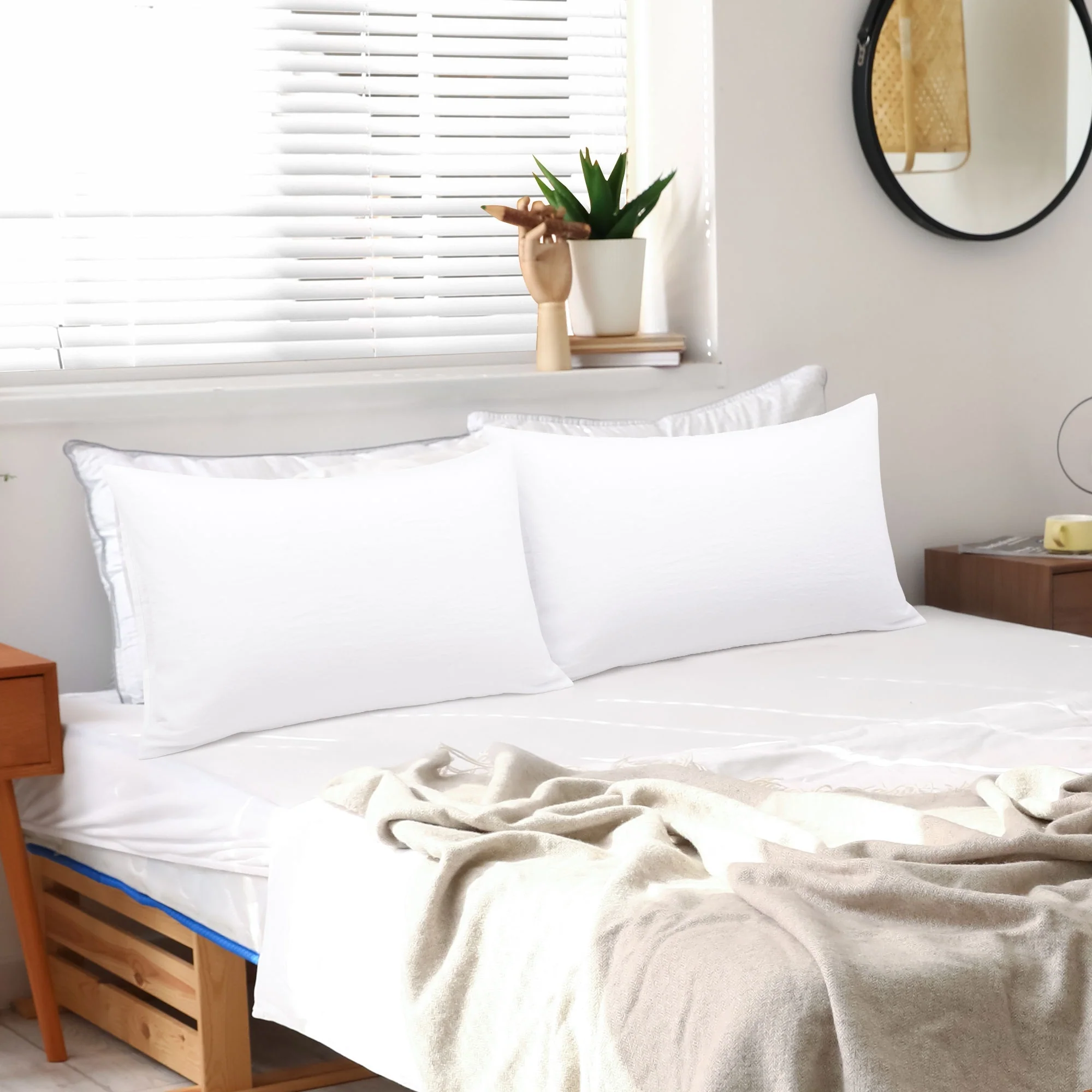 2Pcs Washed Microfiber Pillowcases Soft Envelope