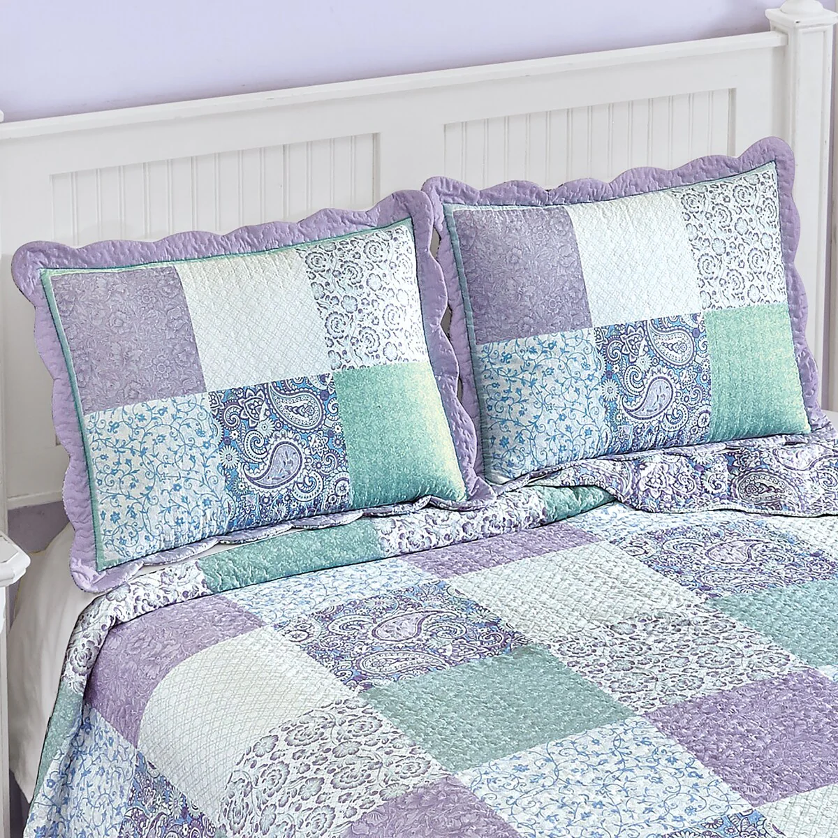 Reversible Paisley Patchwork Pattern Bed Pillow Sham