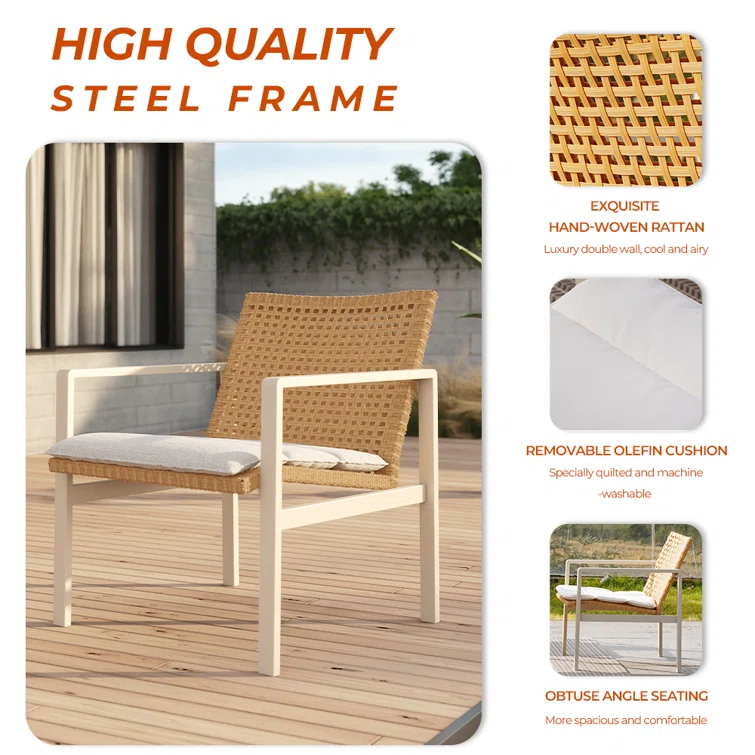 Outdoor 5-piece Seating Group With All-weather Wicker And Cushion