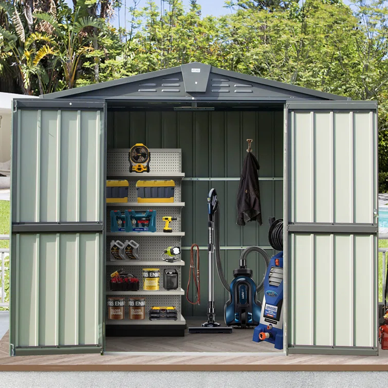 6.5 ft. W x 4.2 ft. D Galvanized Steel Vertical Tool Shed