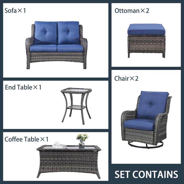 WFSBT 4 - Person Outdoor Seating Group with Cushions