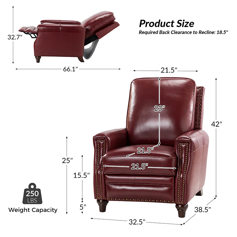 Annabelle Genuine Leather Recliner Chair
