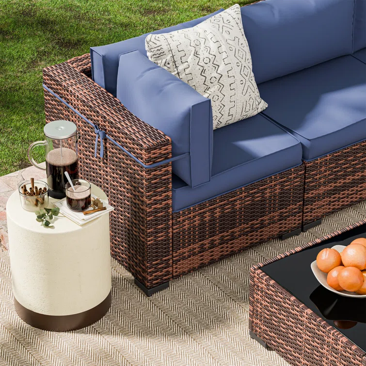 Bhairavi 6 - Person Outdoor Seating Group with Cushions