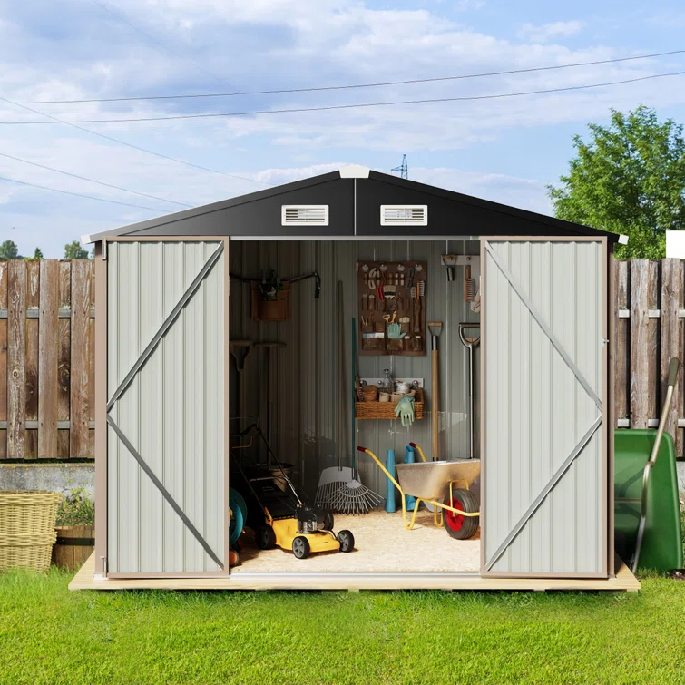 8 ft. W x 6 ft. D Galvanized Steel Lean-To Storage Shed