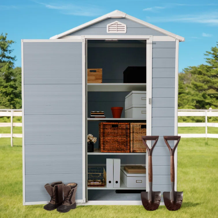 6 ft. W x 4 ft. D Plastic Tool Shed