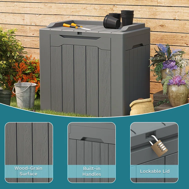 32 Gallons Lockable Resin Deck Box