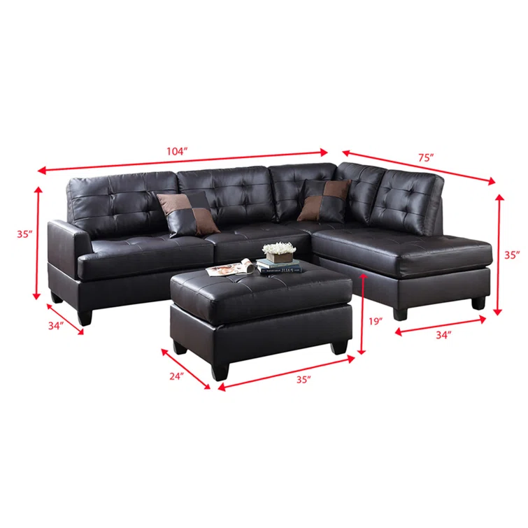 Giuliana Faux Leather Sectional