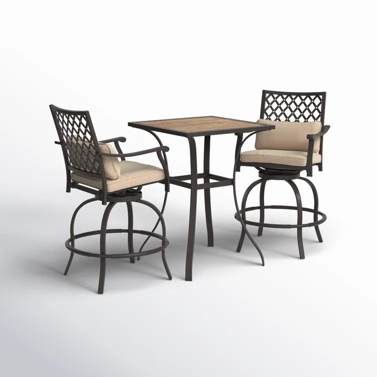 Jilyn 2 - Person Square Outdoor Dining Set with Cushions
